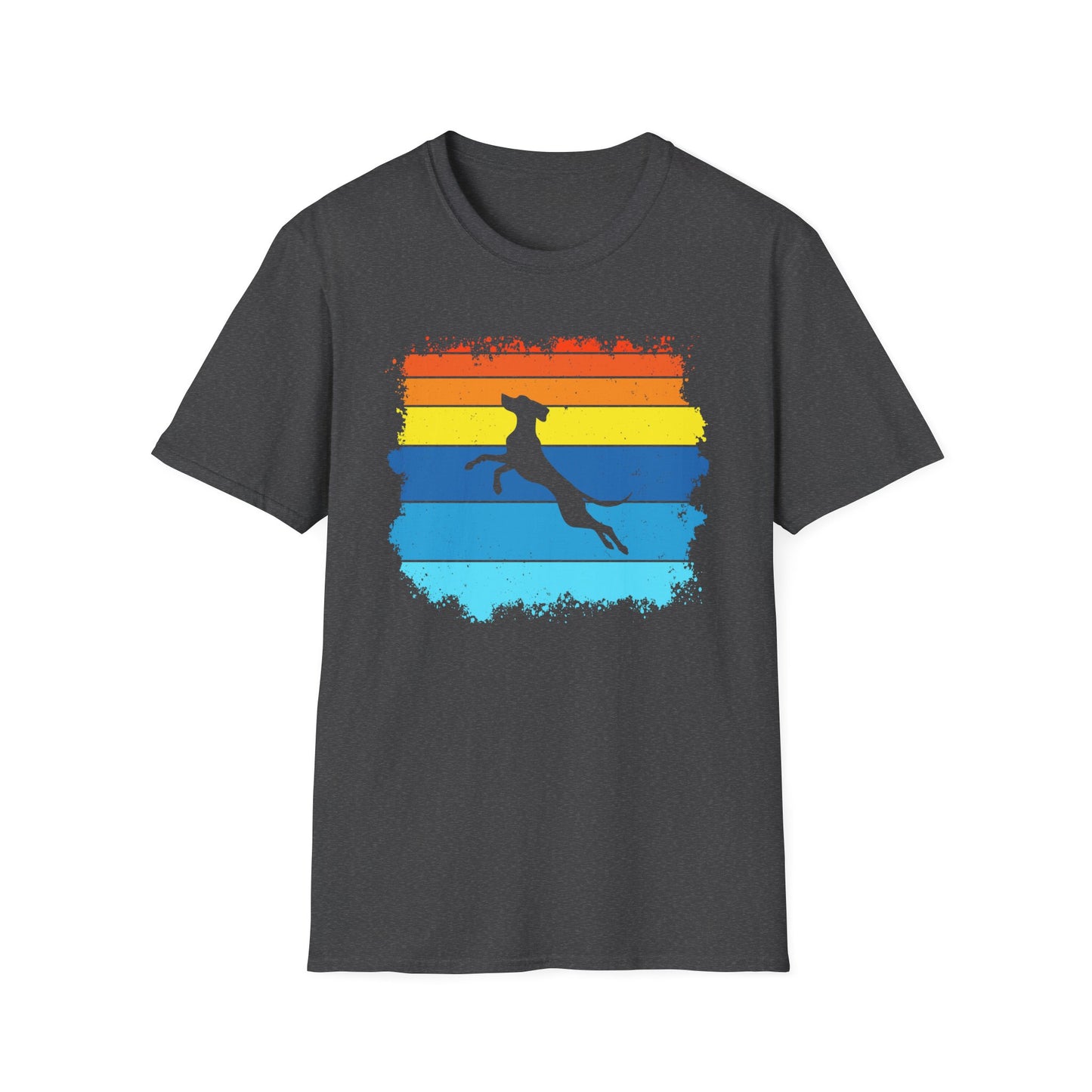 Funny Vizsla T-Shirt - Jumping Vizsla Dog Breed Retro Design