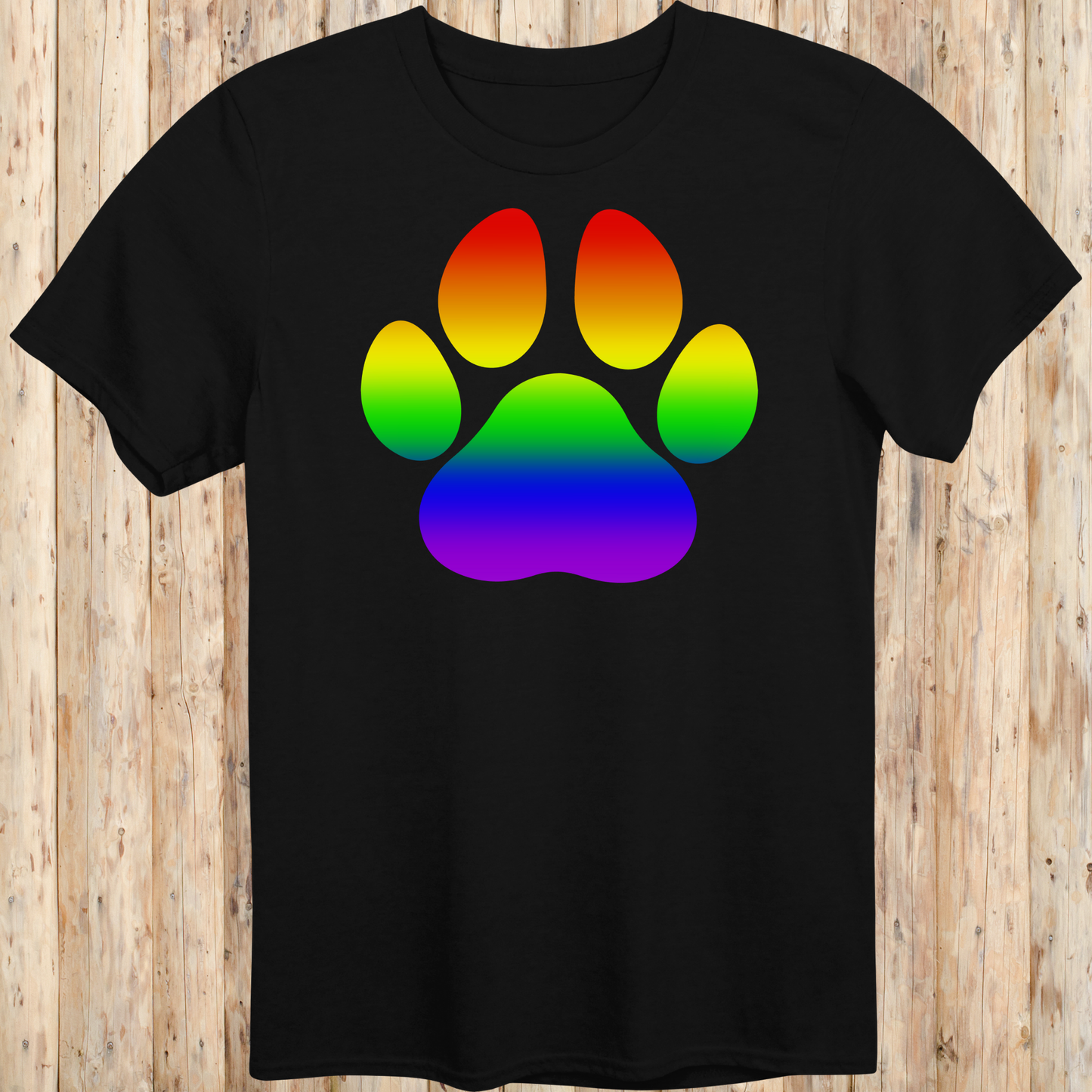 Dog Paw Print T-Shirt for LGBTQ Pride Supporters