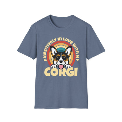 heather indigo I Love My Corgi Pembroke Cardigan Welsh Dog Mom T-Shirt for women men adults humans