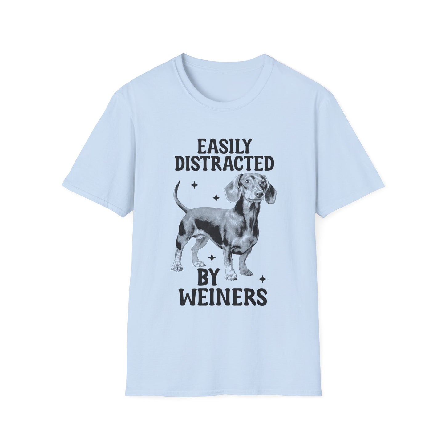 Funny Dachshund T-Shirt Easily Distracted By Weiners