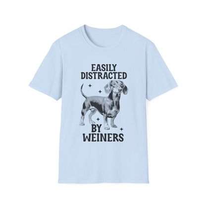 Funny Dachshund T-Shirt Easily Distracted By Weiners