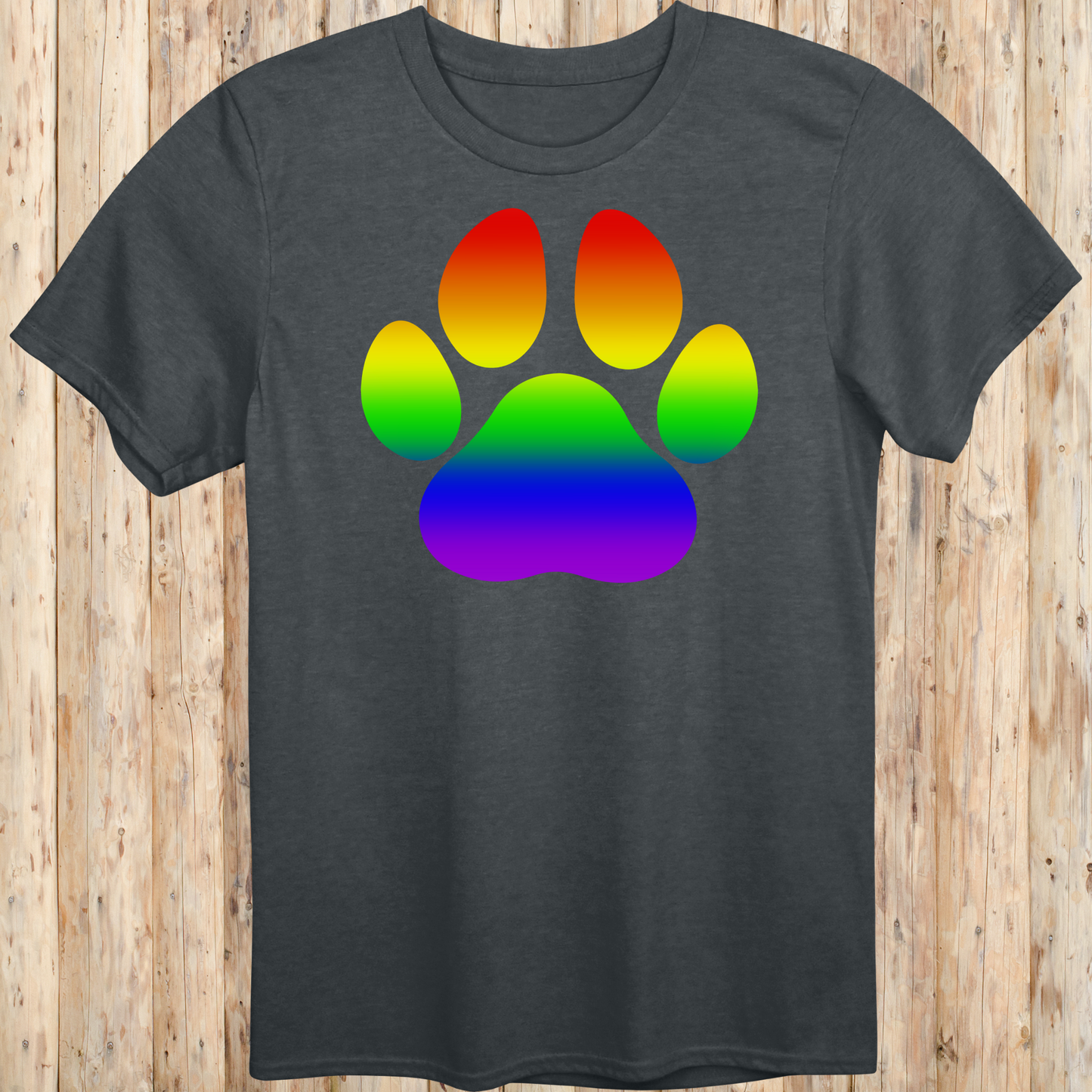 Dog Paw Print T-Shirt for LGBTQ Pride Supporters