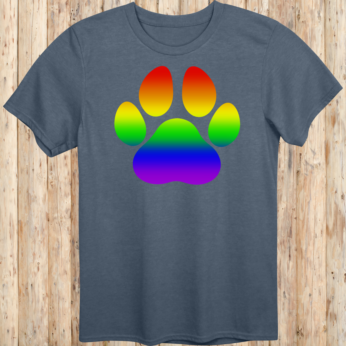 Dog Paw Print T-Shirt for LGBTQ Pride Supporters