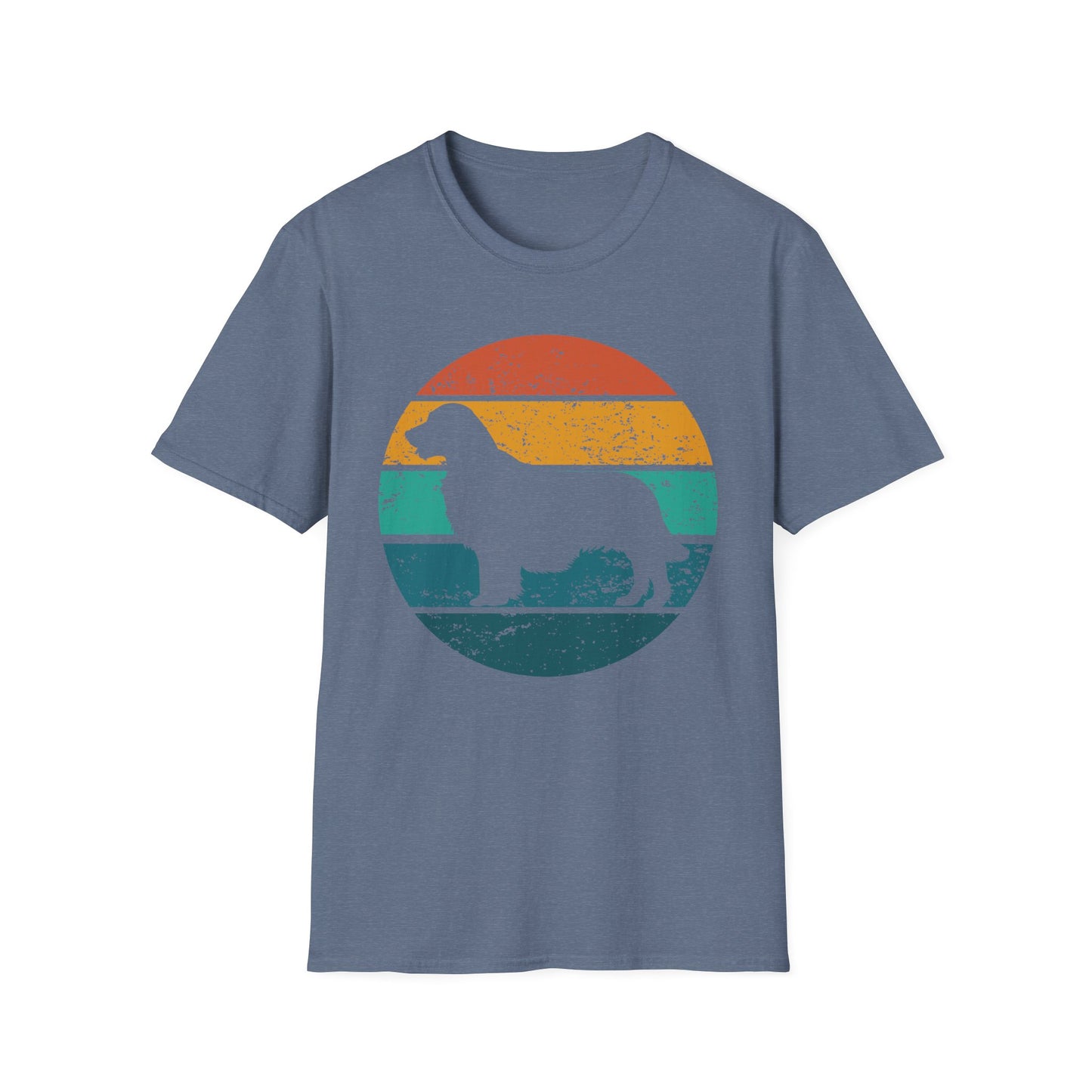 Golden Retriever Retro Sunset T-shirt for Dog Mom