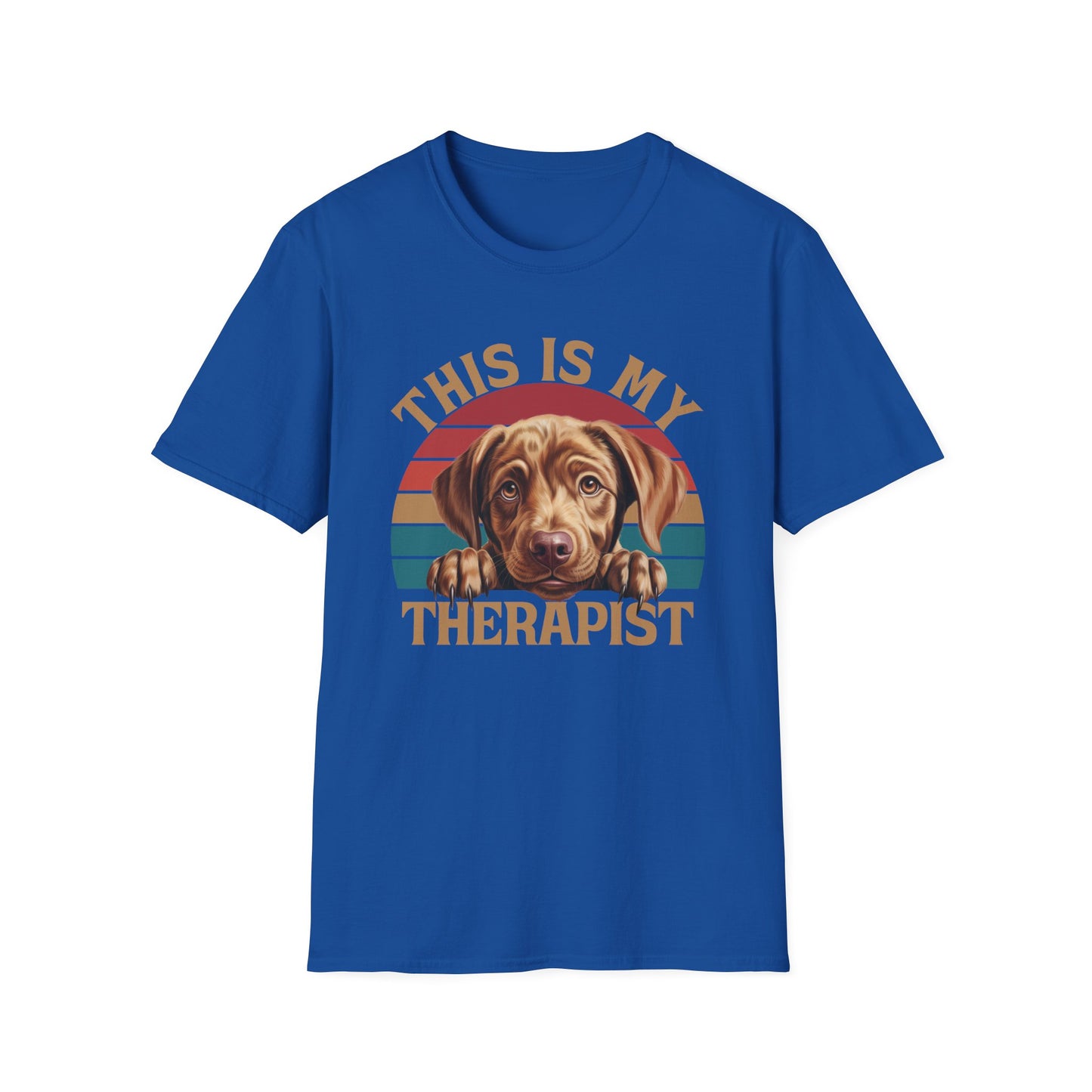 Royal Blue Unisex T-Shirt Labrador Retriever This Is My Therapist for Women Men Adults