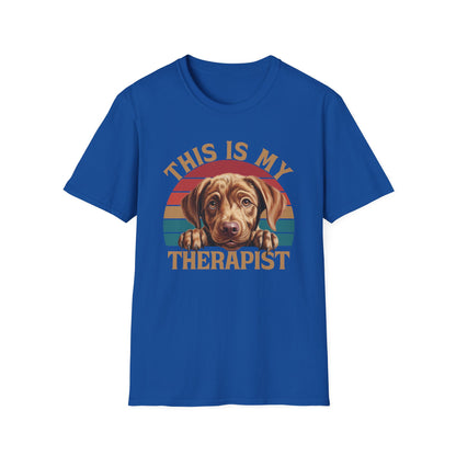 Royal Blue Unisex T-Shirt Labrador Retriever This Is My Therapist for Women Men Adults