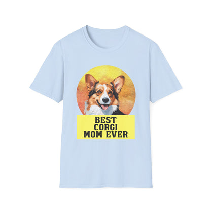 light blue Corgi Pembroke Cardigan Welsh Dog Mom T-Shirt for women men adults humans