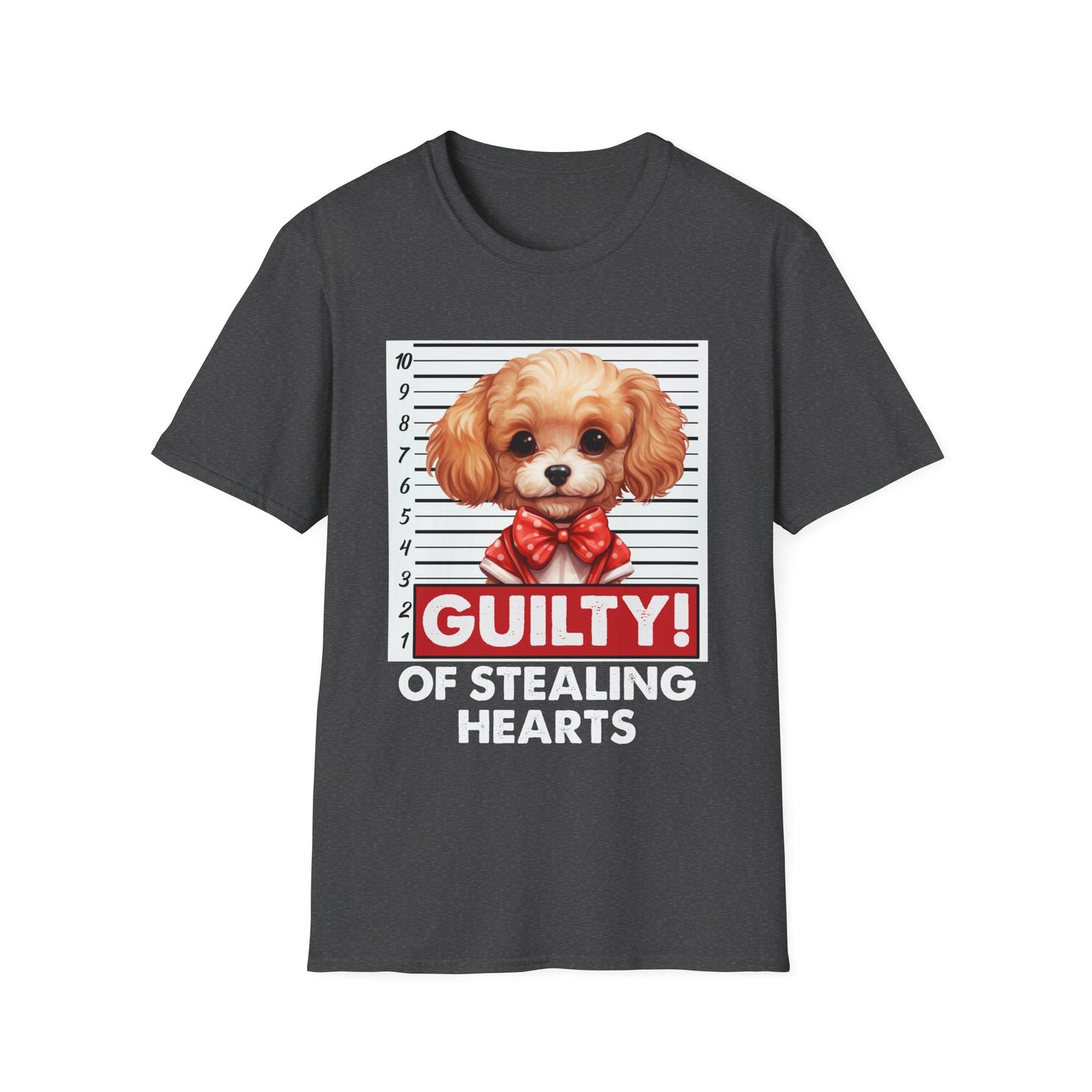 Funny Poodle Mugshot T-Shirt - Guilty of Stealing Hearts