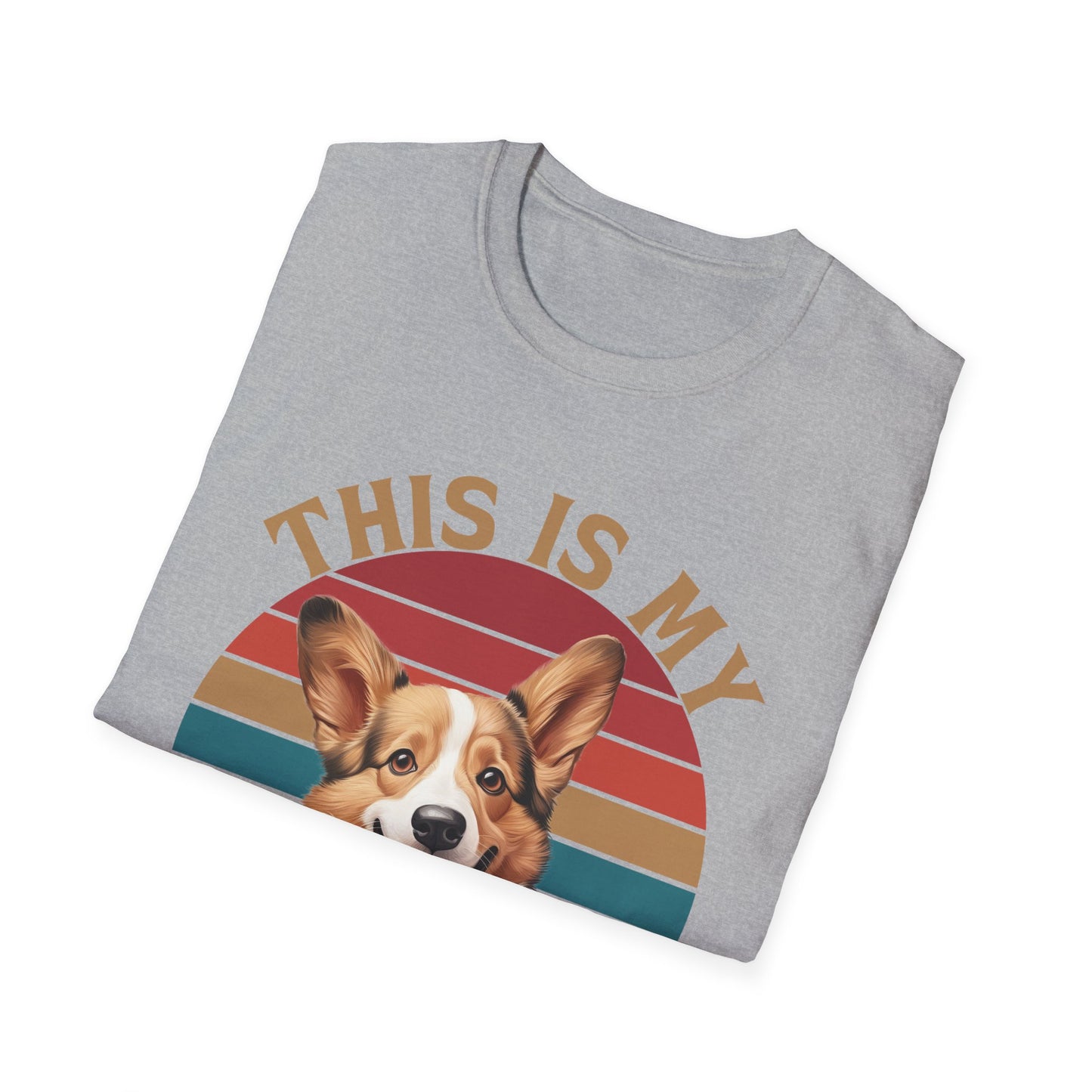 Funny Corgi T-Shirt - This Is My Therapist Unisex Softstyle Tee