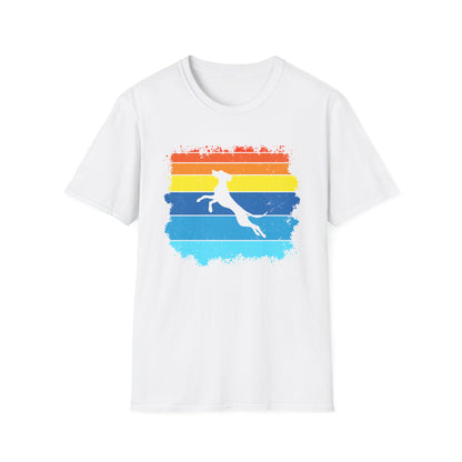 Funny Vizsla T-Shirt - Jumping Vizsla Dog Breed Retro Design
