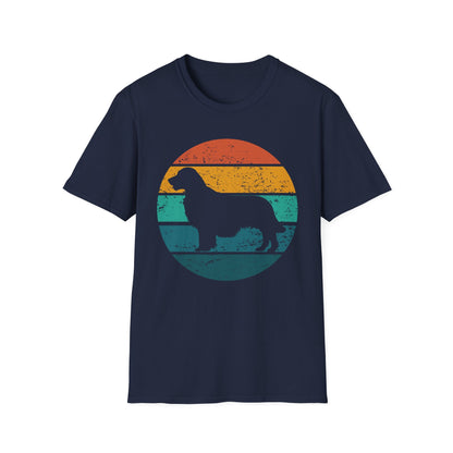 Golden Retriever Retro Sunset T-shirt for Dog Mom