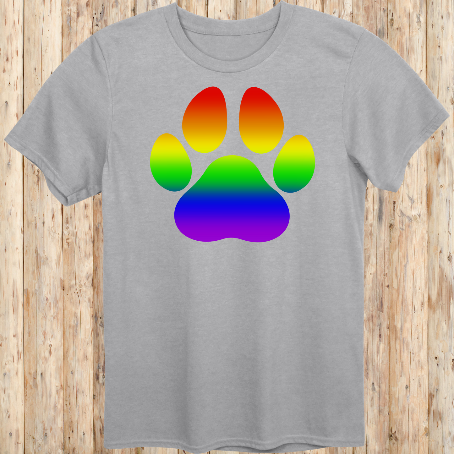 Dog Paw Print T-Shirt for LGBTQ Pride Supporters