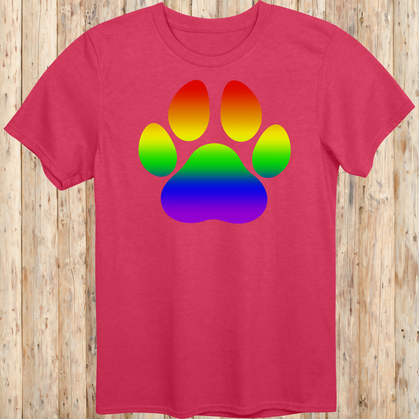 Dog Paw Print T-Shirt for LGBTQ Pride Supporters