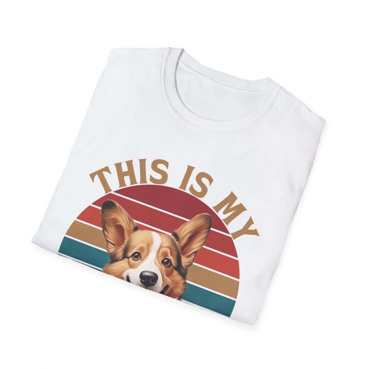 Funny Corgi T-Shirt - This Is My Therapist Unisex Softstyle Tee