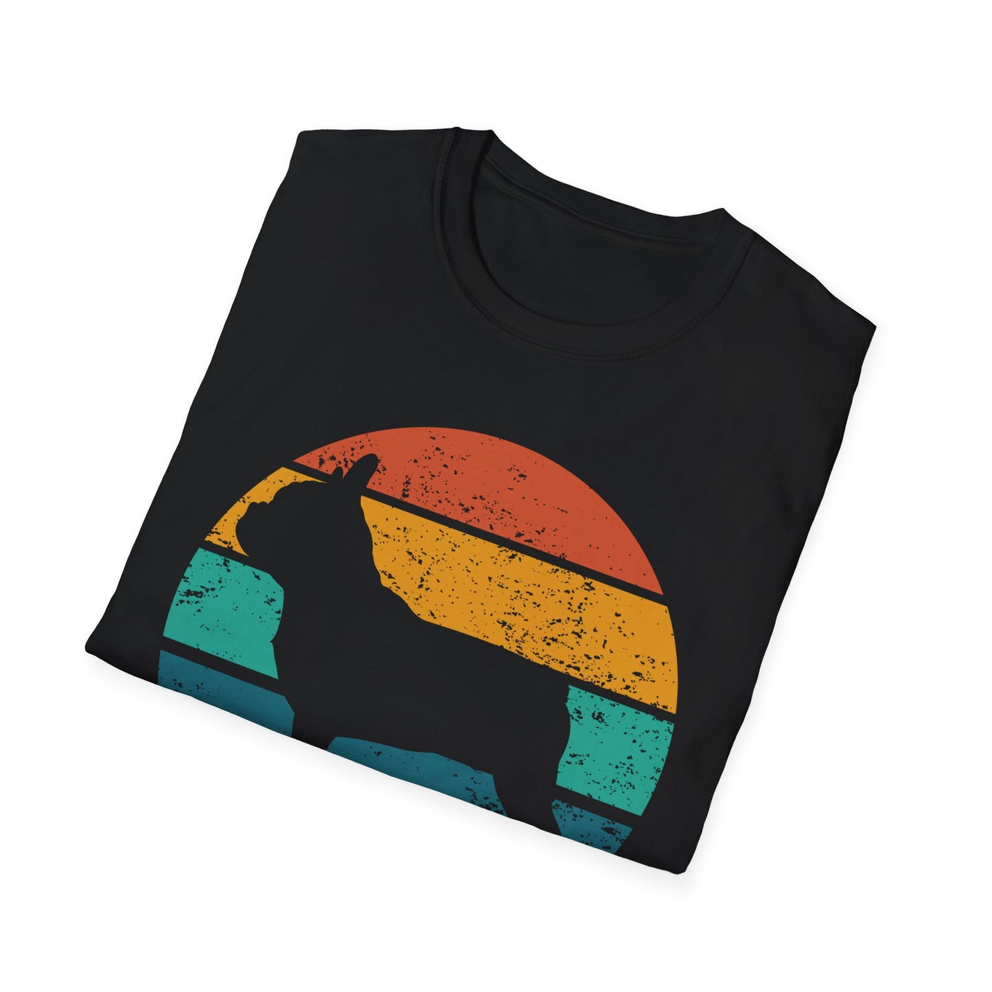 French Bulldog Retro Sunset Design Dog Silhouette T-shirt