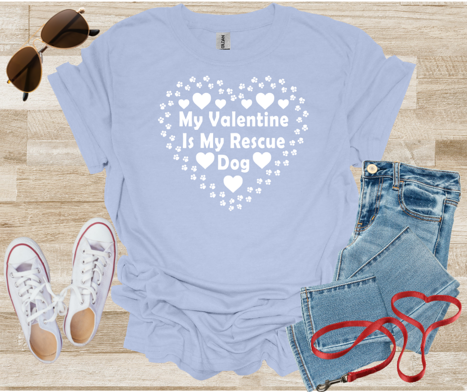 My Valentine Is My Rescue Dog T-Shirt