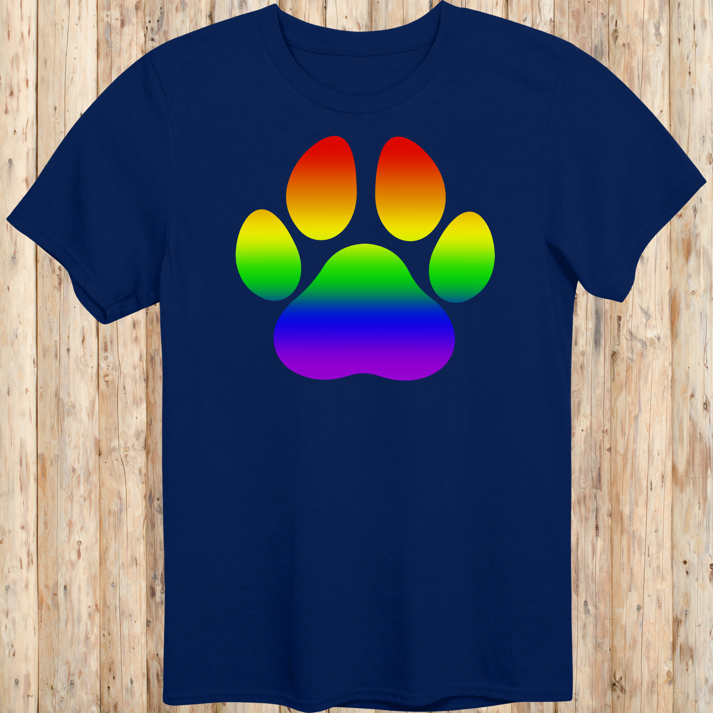 Dog Paw Print T-Shirt for LGBTQ Pride Supporters