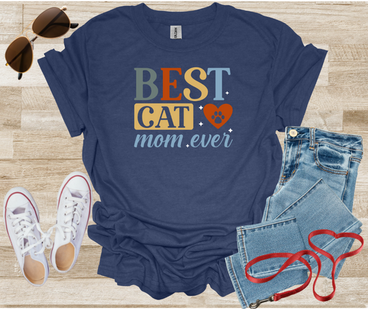 Cat Mom Softstyle T-Shirt - Best Cat Mom Ever Design