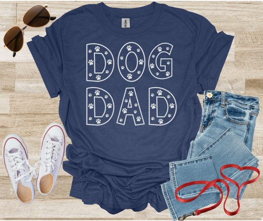 Dog Dad Paw Prints T-Shirt