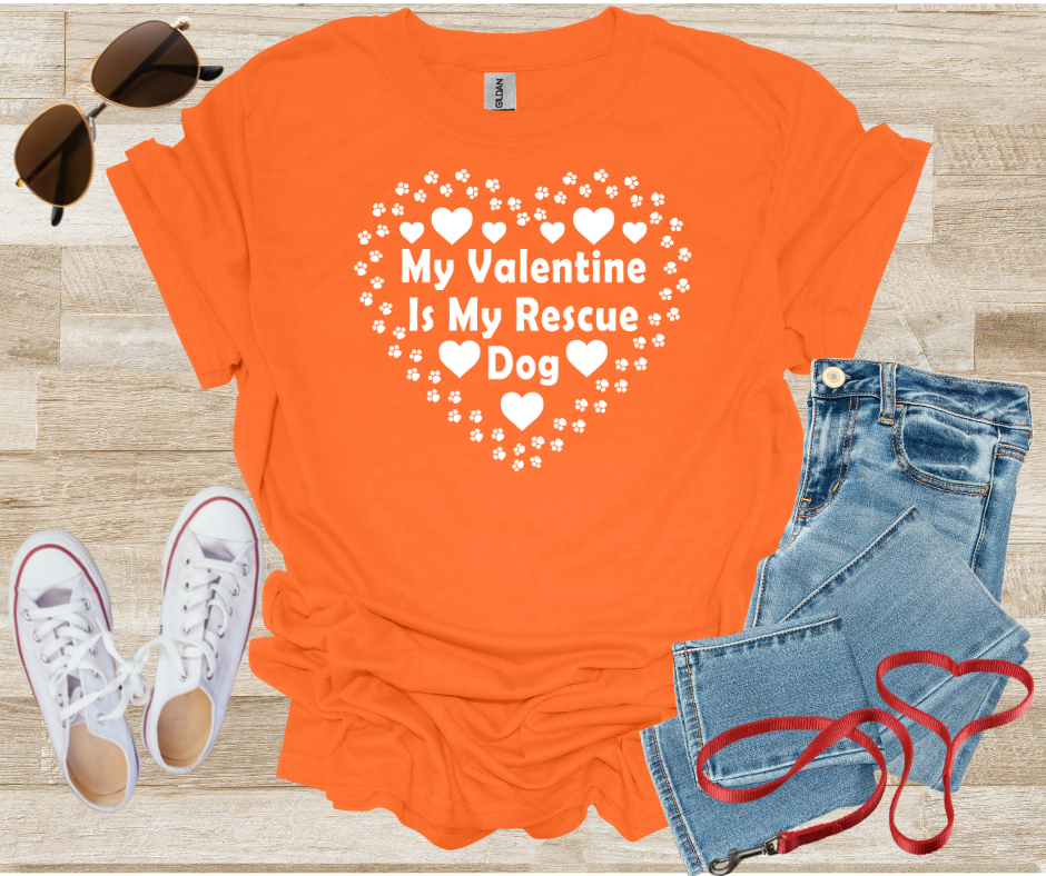 My Valentine Is My Rescue Dog T-Shirt