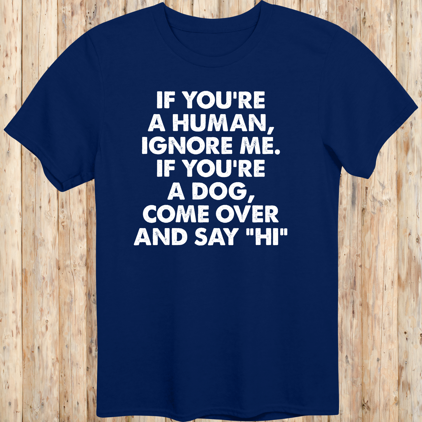funny t-shirt for dog lovers navy blue tee
