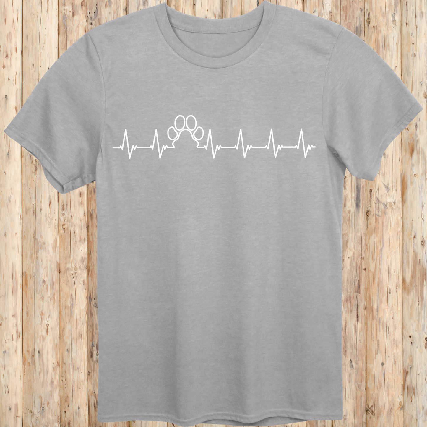 heartbeat dog paw print t-shirt unisex tee sport grey