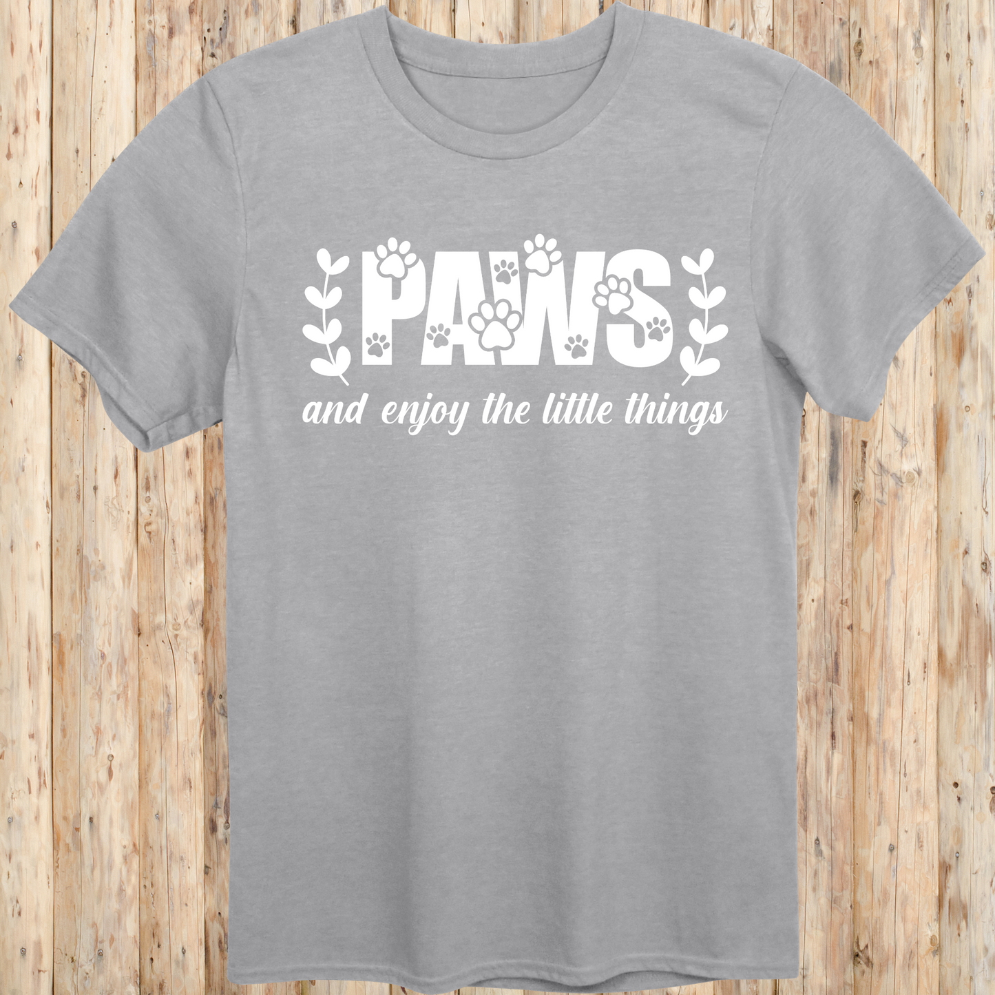 Unisex Sport Grey T-shirt Paws and Enjoy The Little Things for Dog Owners Men Women